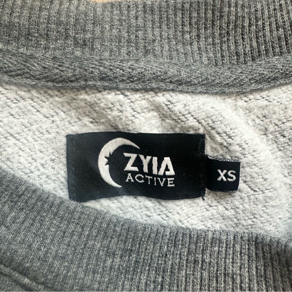 Zyia Active Gray Energetic Zipper Crewneck Sweatshirt Women's Size XSmall - Picture 12 of 13